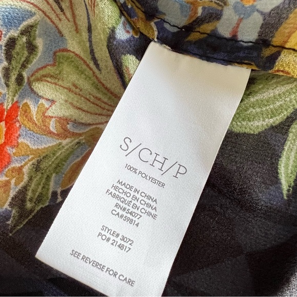 CABI Floral Button Down Front Shirt Collared Long Sleeves Size Small - Picture 11 of 15